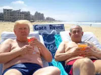 Trump and Netinyahu on the so-called Gaza Rivera, click for content